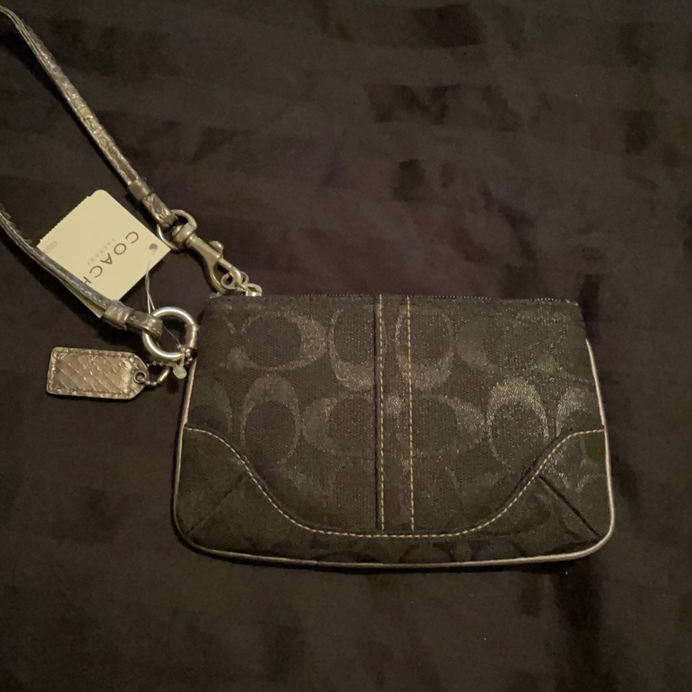 Coach Signature Snakeskin Wristlet